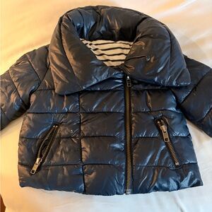 GAP Navy Blue Quilted Puffer Bomber Jacket for Kids